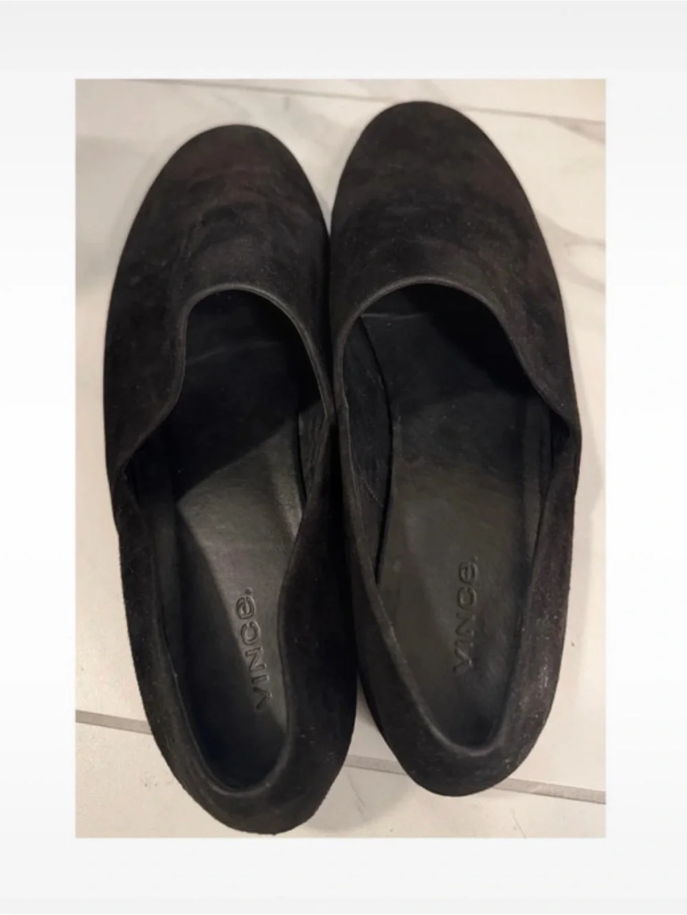 Vince Black Slip-On Suede Loafers